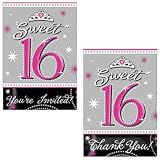 Sweet 16 Sparkle 10 Invitations and 10 Thank You Cards