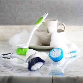 Blue Dish-Washing Brush with Soft Grip Handle- Kitchen Scrubbing Tool That Makes Cleaning A Snap