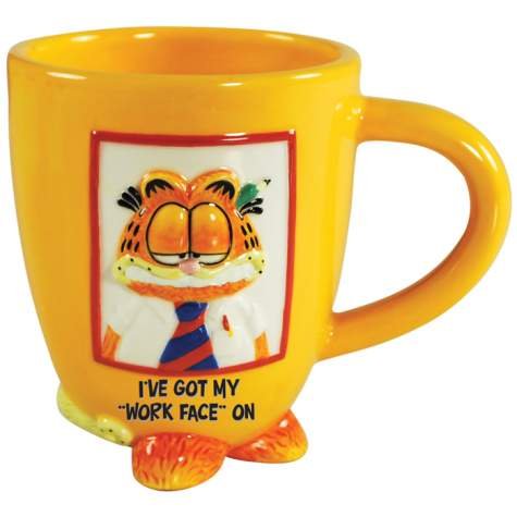4 Inch I've Got My Work Face On Garfield Coffee Mug Holds 12 oz On Sale