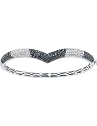 1.72ctw 5.5mm (2/9") Black Diamond Fashion Bangle 14K White Gold