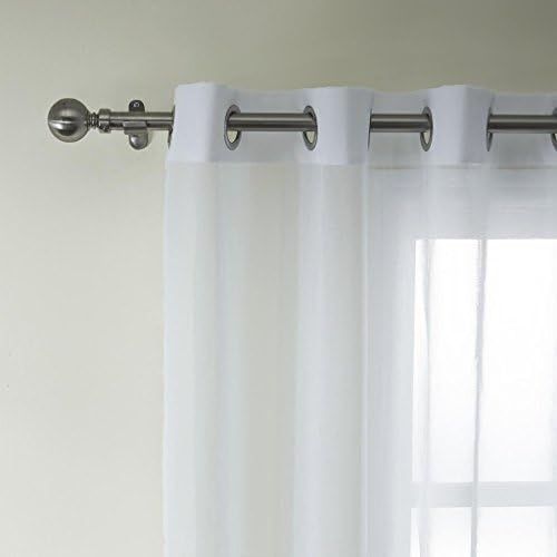 TWOPAGES Classic Solid White Grommet Top Sheer Curtain 50Wx96"L (One Panel) Multi Size Available Custom