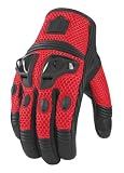 Icon Mens Justice Mesh Motorcycle Gloves Red Medium M