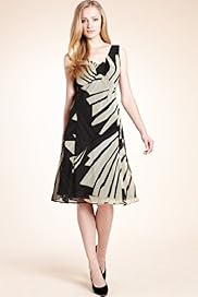 Autograph Fan Print Panelled Dress
