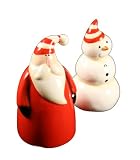 Santa and Snowman Salt Shaker Set