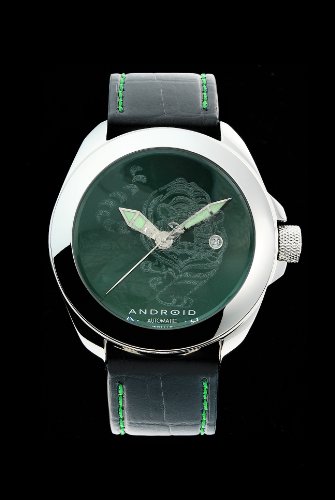 Android Men's Tattooed Banker Tiger Edition Automatic Date Window Leather Strap Watch