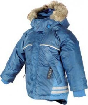 KETCH trendige, warme, funktionelle Ski-Jacke, Kapuze mit Fellrand, blau-karo, Gr 74