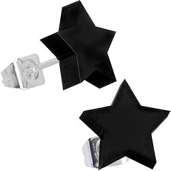 Black Acrylic Star Stud Earrings