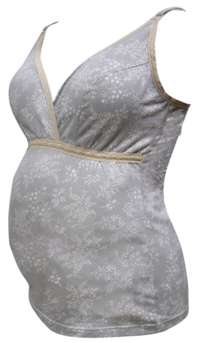 マミールナ フラワー柄Cup付キャミソール M~L グレー ?26001