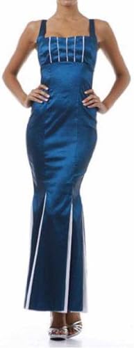 Luxury Divas Long Teal Stretch Taffeta Gown Mermaid Bottom Size Large