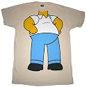THE SIMPSONS "HOMER COSTUME SHIRT" Tan Fine Woven Cotton Tee Licensed