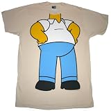 THE SIMPSONS "HOMER COSTUME SHIRT" Tan Fine Woven Cotton Tee Licensed