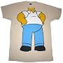 THE SIMPSONS "HOMER COSTUME SHIRT" Tan Fine Woven Cotton Tee Licensed