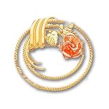 10k Black Hills Gold Rope with Rose Pin