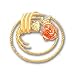 Jewelry : 10k Black Hills Gold Rope with Rose Pin