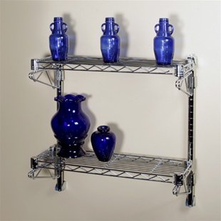 2 Shelf Chrome Wire Wall Mounted Kit-8
