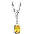14K White Gold Citrine and Diamond Necklace
