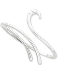 Sterling Silver White Ice .02ct. Diamond Swirl Bangle Bracelet. Carat Wt- 0.02ct