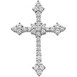 14K White Gold Diamond Cross Pendant - 0.90 Ct.
