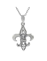 Sterling Silver Small Fleur de Lis Necklace