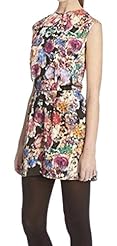 Floral Print Lace Sleeveless Round Neck Above the Knee Spring Summer Bodycon Dress/Romper 
