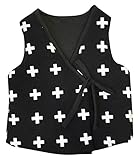 (ラボーグ)La Vogue ベビー服 キッズ 中綿 ベスト トップス 可愛い コート チョッキ アウター 秋冬 子供服 女の子 男の子 厚手 防寒 綿服 黒白 100cm