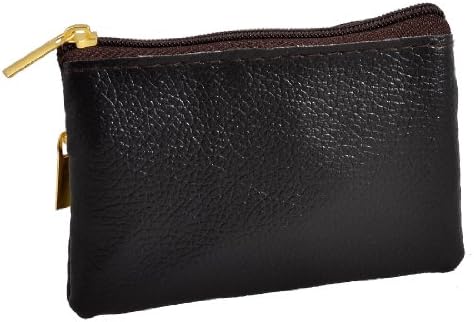 Black Lychee Pattern 2 Compartment Coin Change Purse Wallet Pouch Case
