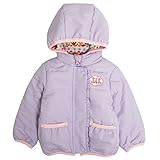 ベビー ジャンパー 女の子 中綿入り リバーシブル ジャケット アウター コート 赤ちゃん パープル 80cm