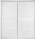 Kohler K-702206-G73-SHP Fluence Frameless Bypass Shower Door with Cavata Glass, Bright Polished Silver