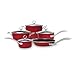 Chantal 9-Piece Copper Fusion Cookware Set-Chili Red, Dishwasher safe