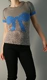 Wool Sweater Grey with Blue Bow