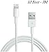 Hybrid Electronics 10W 2.1A USB Power Adapter US Plug Home Charger with 10' Ft / 3M Extra Long USB Cable for Apple iPhone 5s / 5c / 5 6/6plus, iPad 4, iPad with Retina Display, iPad Air and the iPad Mini Sync Cable Power Cord (White)