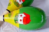 Pair of wooden handpainted maracas pattern 3