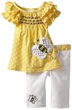 Young Hearts Girls 2-6X 2 Piece Polka Dot Twill Capri Set