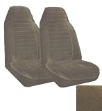 Set of 2 Universal Fit High Back Regal Pattern Front Bucket Seat Cover - Taupe