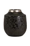 11 Black Textured Leaf Damask Design Ceramic Planter