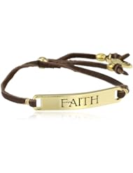 Ettika Curved Plate Adjustable Deerskin Tassel Bracelet