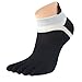Lowpricenice 1 Pair MenMesh Meias Sports Running Five Finger Toe Socks (Black)