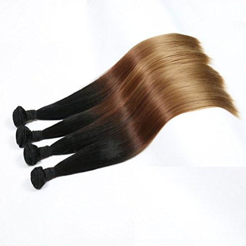 QUEEN HAIR 22" Colorful Straight Styles Synthetic Hair Weave 1 Bundles 110g (black-brown)