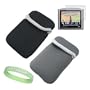 Black - Grey Reversible Sleeve for GPS Devices 5.2 GPS Vehicle Navigator Garmin Nuvi 5000 GPS Wide Screen (GPS Not Included) + Screen Protector Fits 5.2 - Inch Screen Size + A Live*Laugh*Love Wrist Band!!!"