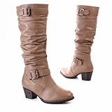 Damen Schuhe, STIEFEL, BOOTS, GG4089, Synthetik in hochwertiger Leder Optik, Hellbraun, Gr 38