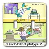 Londons Times Funny Animals Cartoons - Duck-Billed Platypus sent by fax - Light Switch Covers - double toggle switch