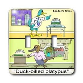 Londons Times Funny Animals Cartoons - Duck-Billed Platypus sent by fax - Light Switch Covers - double toggle switch