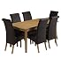 Detroit Dining Table 6 Alton Scroll Back Chairs Set