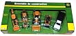 John Deere 5 Piece 1:64 Scale Die Cast Construction Vehicle Set - Loader Backhoe, Grader, Large Loader, Small Loader and Truck with Black Trailer Bed