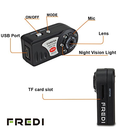FREDI® Mini Portable P2P WiFi IP Camera Indoor/Outdoor HD DV Hidden Spy