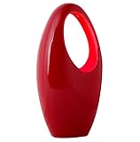 Low Energy Red Ceramic Sculpture Table Lamp (bulb Supplied)