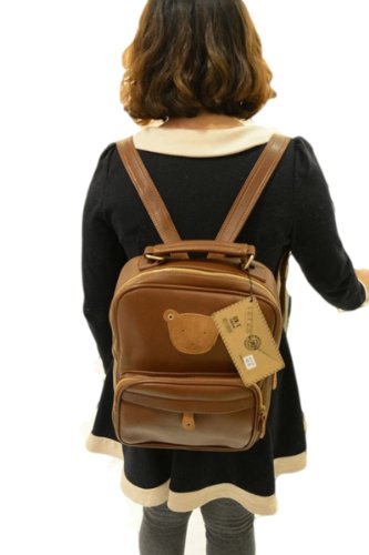 [POP　CLOUDS ] 熊さんポイント/フェイクレザーリュックサック 森ガール レトロガール バック