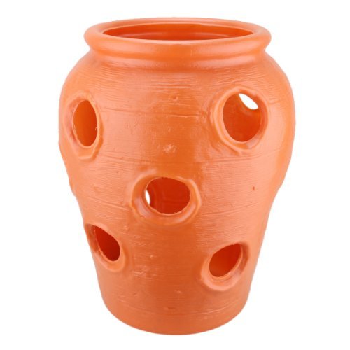 Large Strawberry Jar: Terra Cotta Color Plastic Planter - Made in the USA!