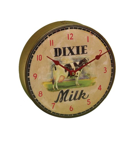 Quality Time Dixie Milk 10 Vintage Image Wall Clock
