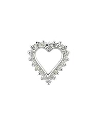 14K White Gold Diamond Heart Pendant (chain NOT included)